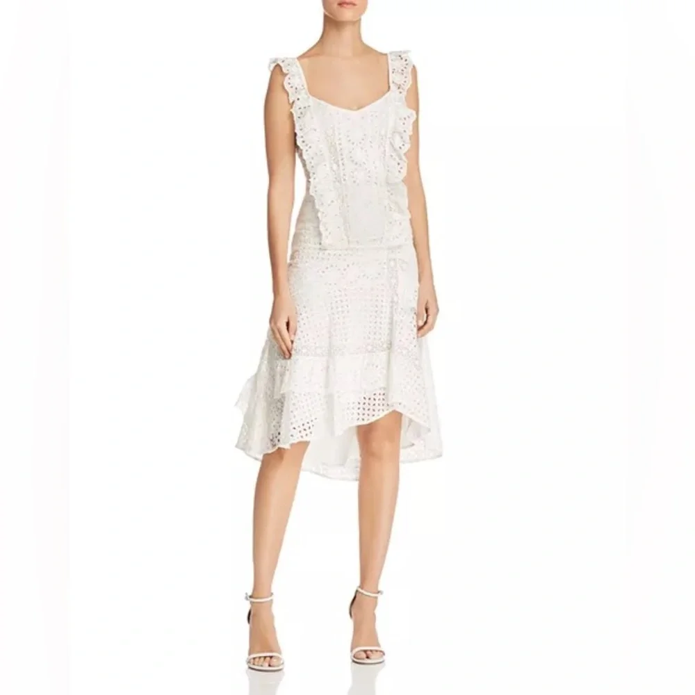 NWT Joie Eyelet High-Low Skirt size 8 porcelain
